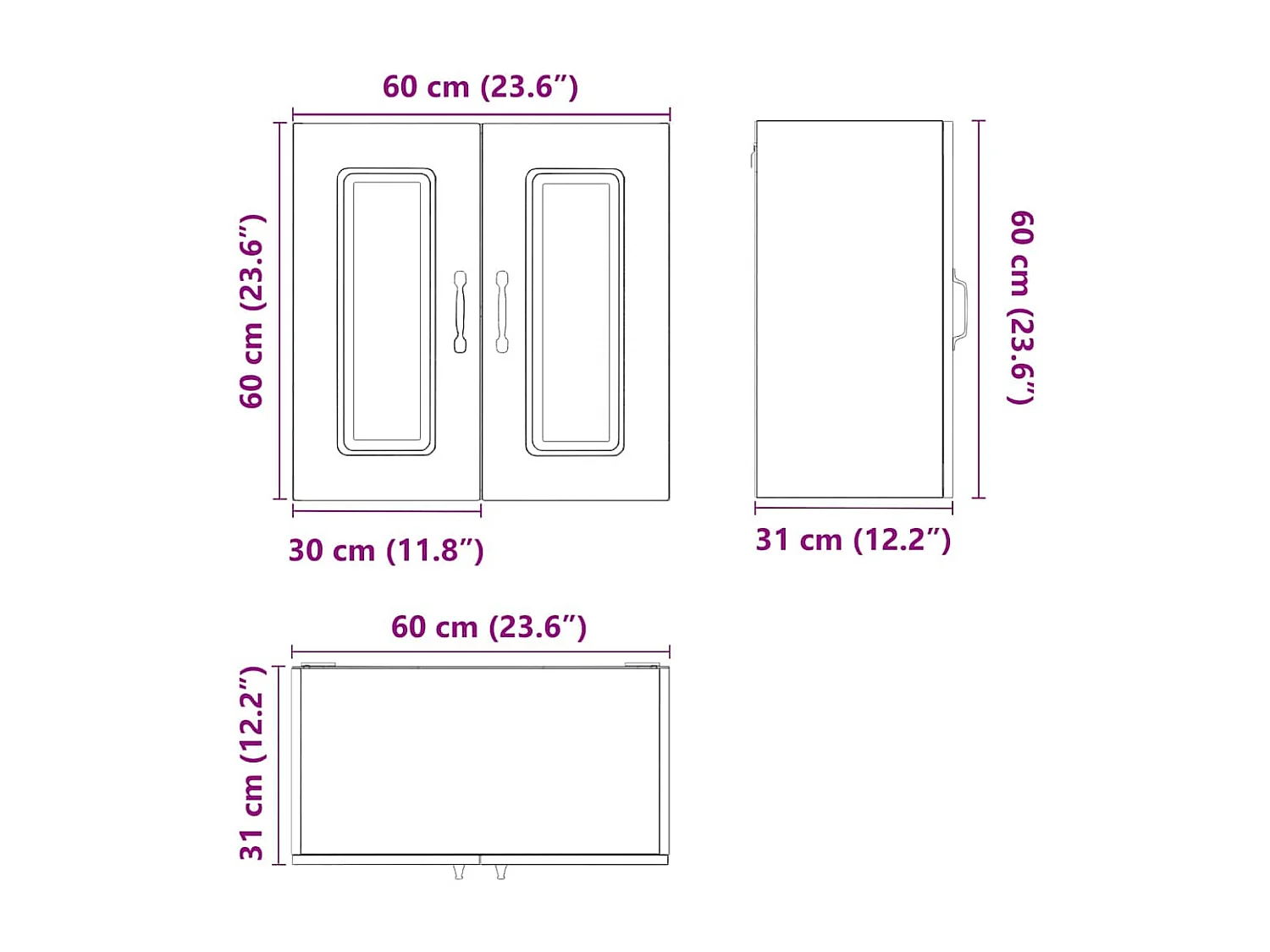 Armario de pared de cocina de madera de ingeniería blanca