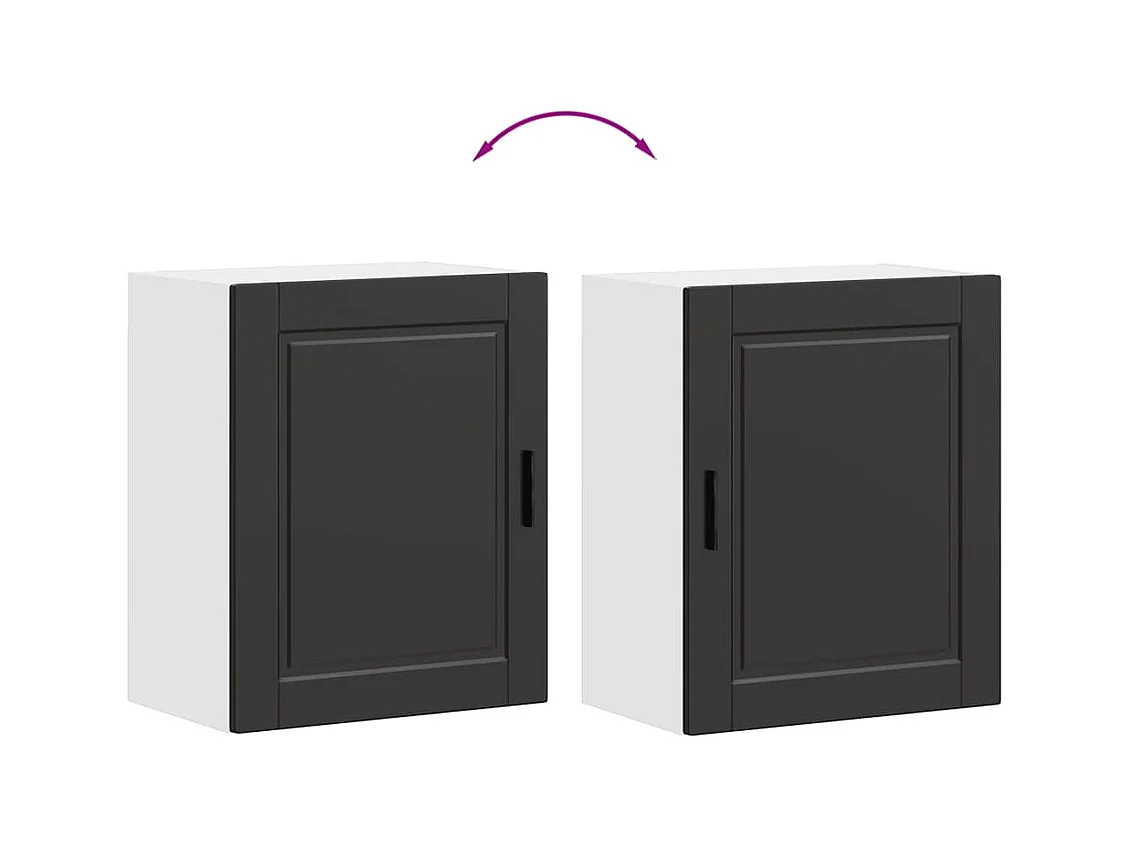 Armoire murale de cuisine noir bois d'ingénierie