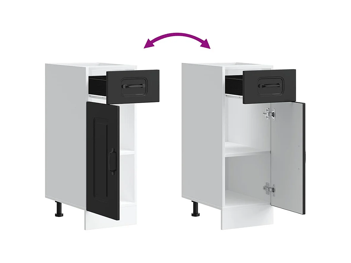 Armoire de cuisine noir bois d'ingénierie