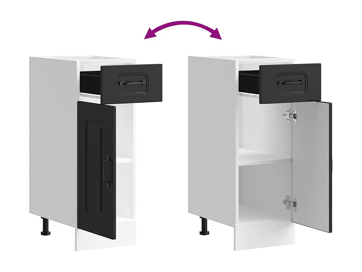 Armoire de cuisine noir bois d'ingénierie