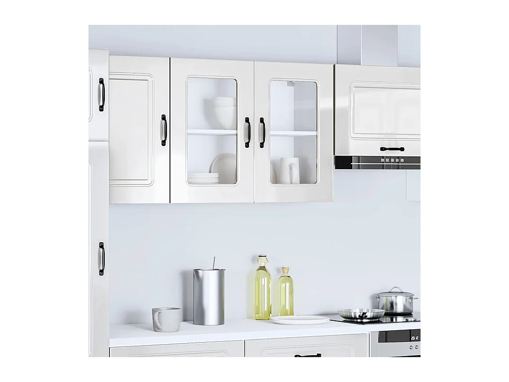 Pensile da cucina con anta in vetro