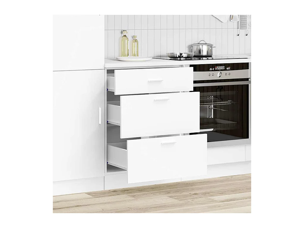 Mueble de cocina de madera de ingeniería blanca "Lyon"