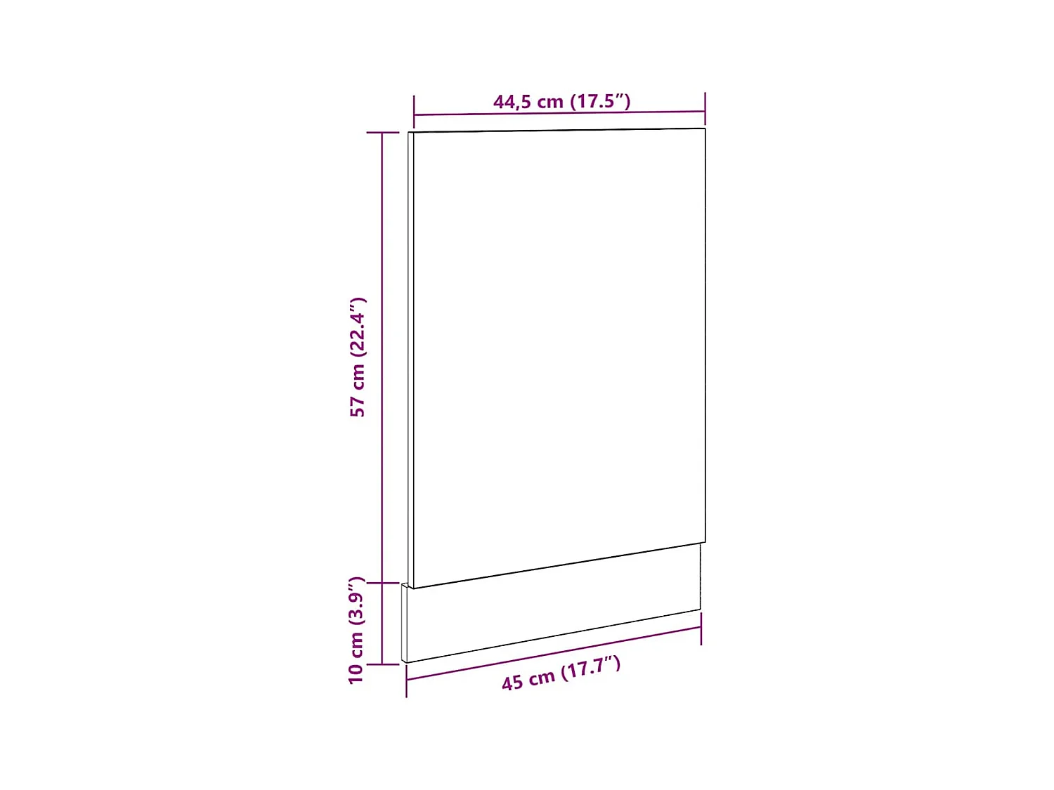 Pannello lavastoviglie in rovere lavorato a mano "Lyon"