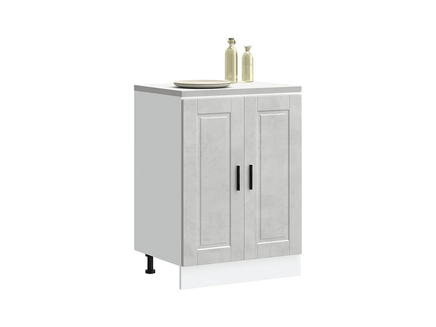 Armoire de cuisine gris béton bois d'ingénierie