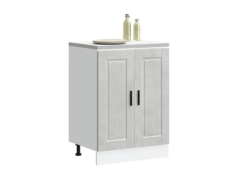 Armoire de cuisine gris béton bois d'ingénierie