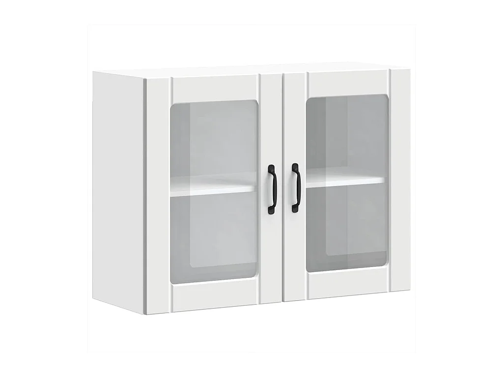 Pensile da cucina bianco con anta in vetro