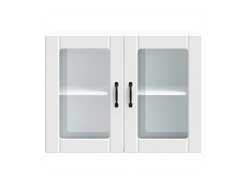 Pensile da cucina bianco con anta in vetro