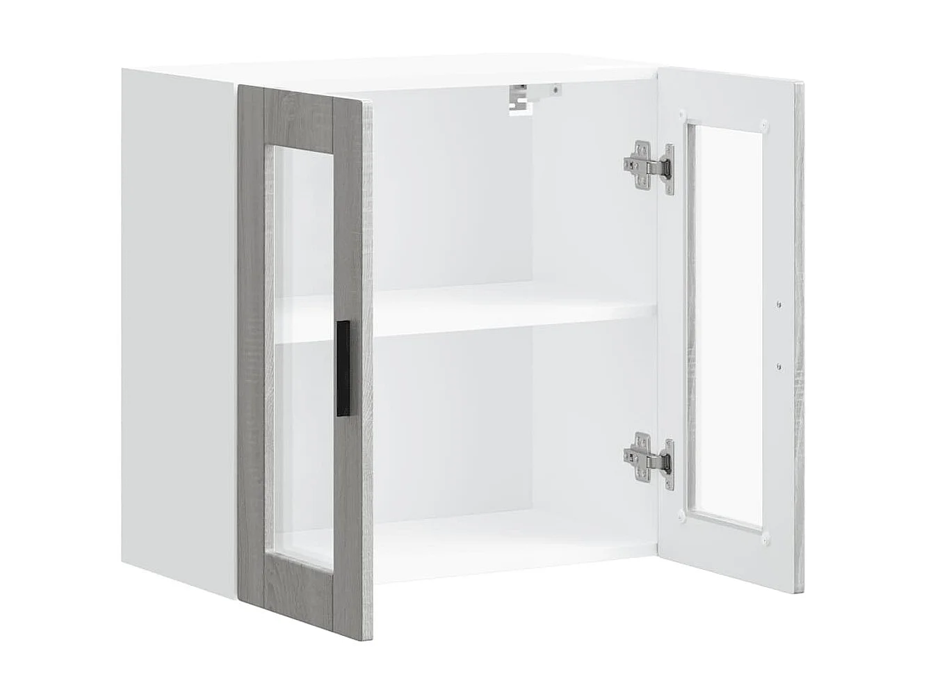 Armoire murale de cuisine avec porte en verre sonoma gris