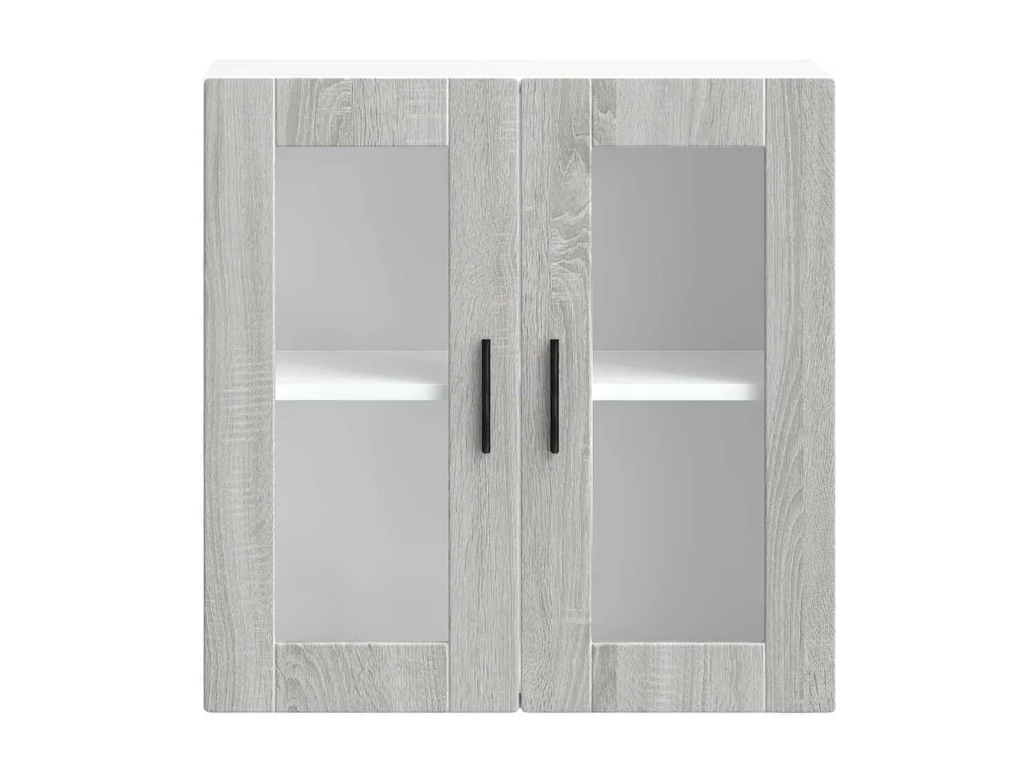 Armoire murale de cuisine avec porte en verre sonoma gris
