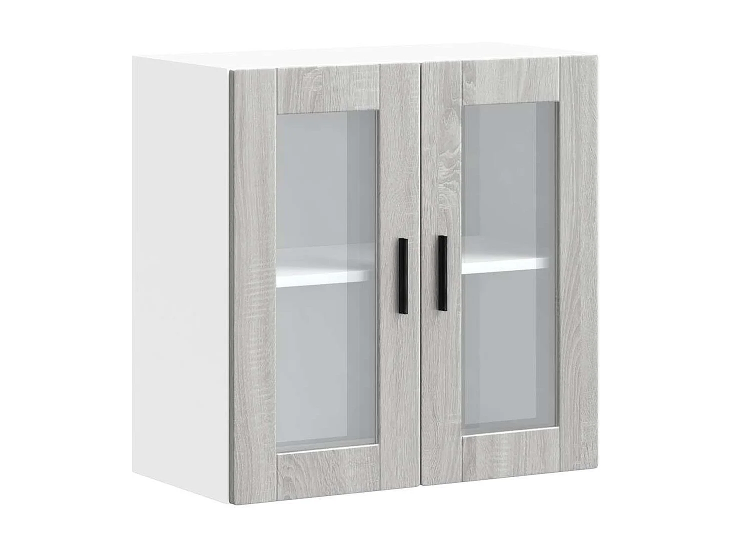 Sonoma Grijze Keukenwandkast met Glazen Deur