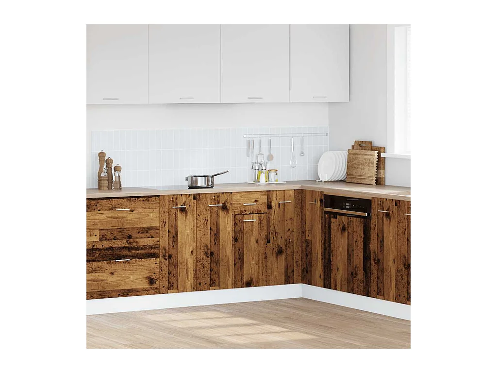 Mobiletto da terra con cassetto, legno vecchio, 40x46x81,5 cm