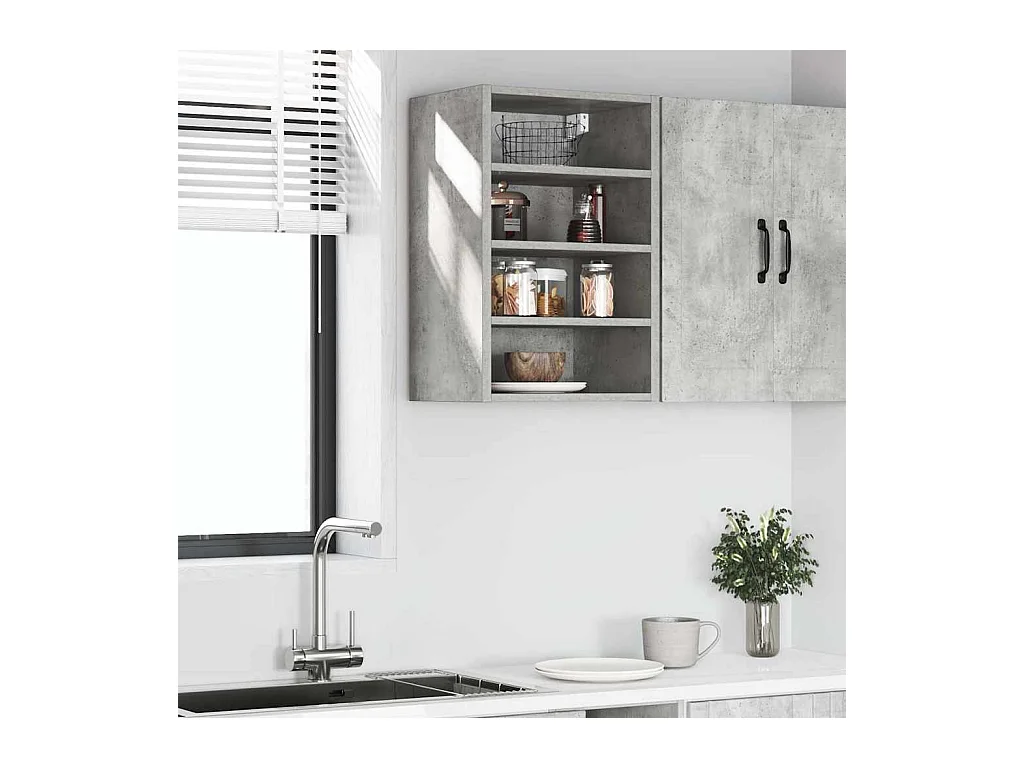Armoire suspendue gris béton 40x29,5x60 cm