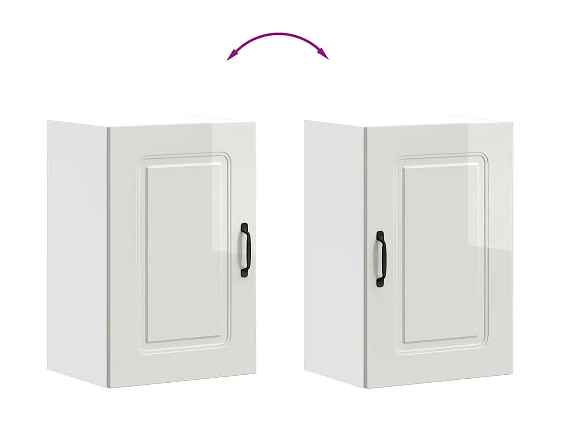 Armoire murale de cuisine blanc brillant bois ingénierie