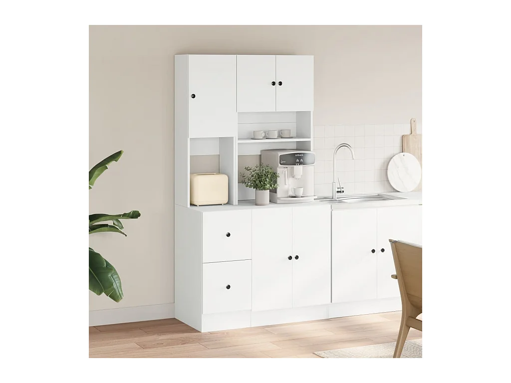 Witte keukenkast 95x50x180 cm van bewerkt hout