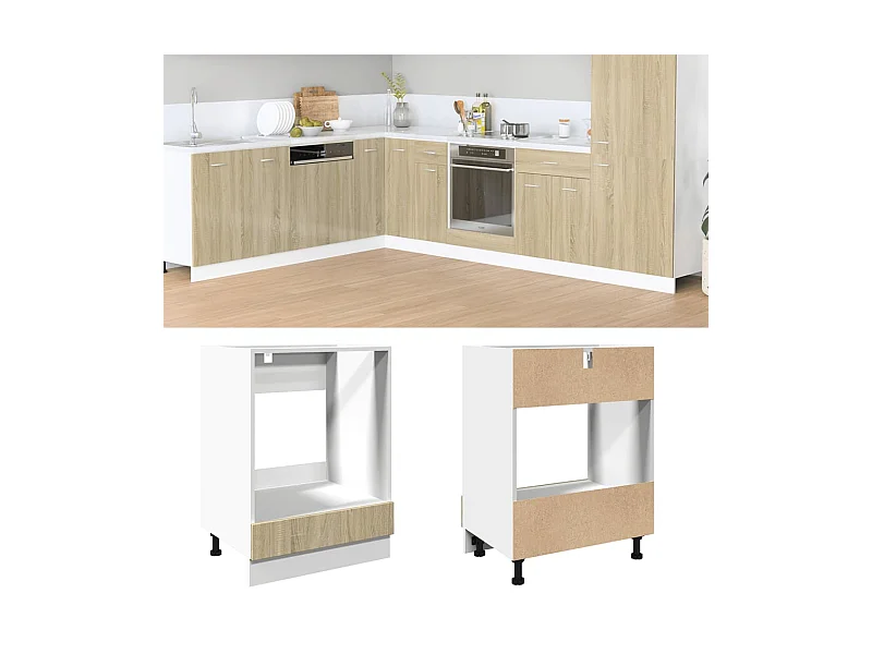 Mueble de horno de roble Sonoma 60x46x81,5 cm Aglomerado