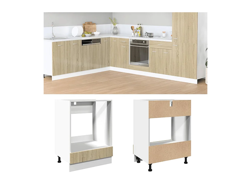 Armoire à four Chêne sonoma 60x46x81,5 cm Aggloméré