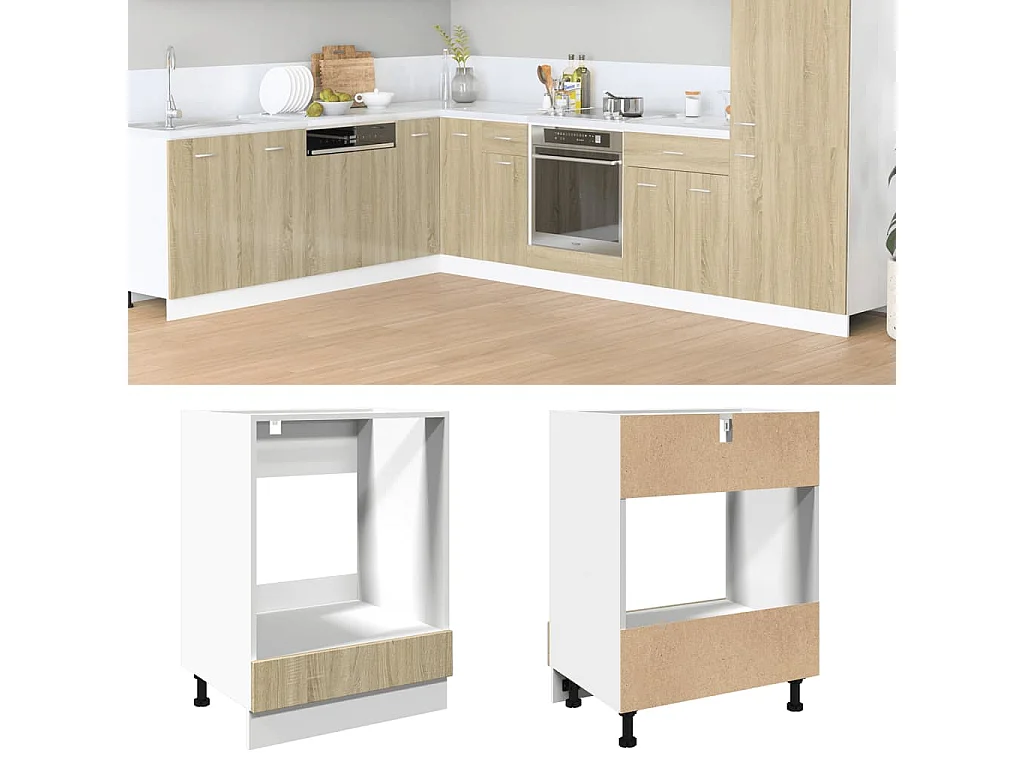 Armoire à four Chêne sonoma 60x46x81,5 cm Aggloméré