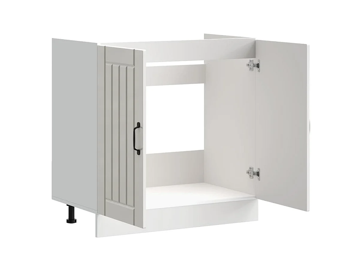 Mobile lavabo base in legno ingegnerizzato bianco lucido Lucca