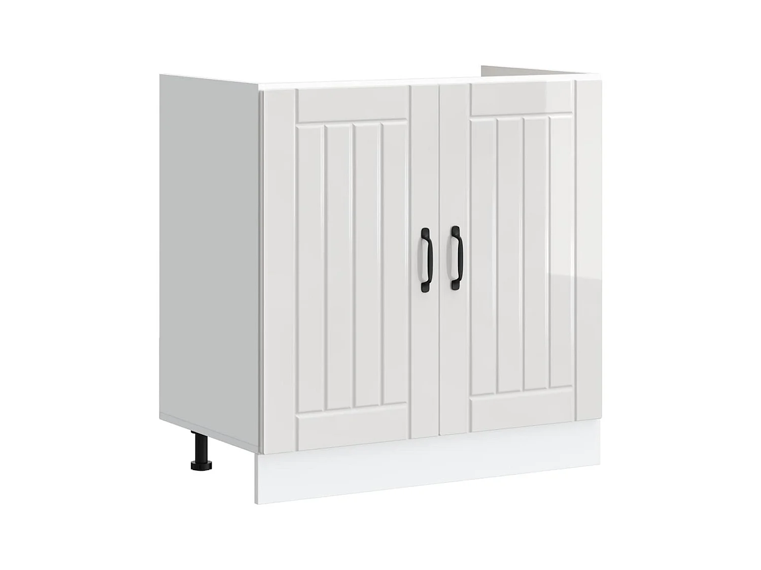 Meuble de base de lavabo blanc brillant bois ingénierie