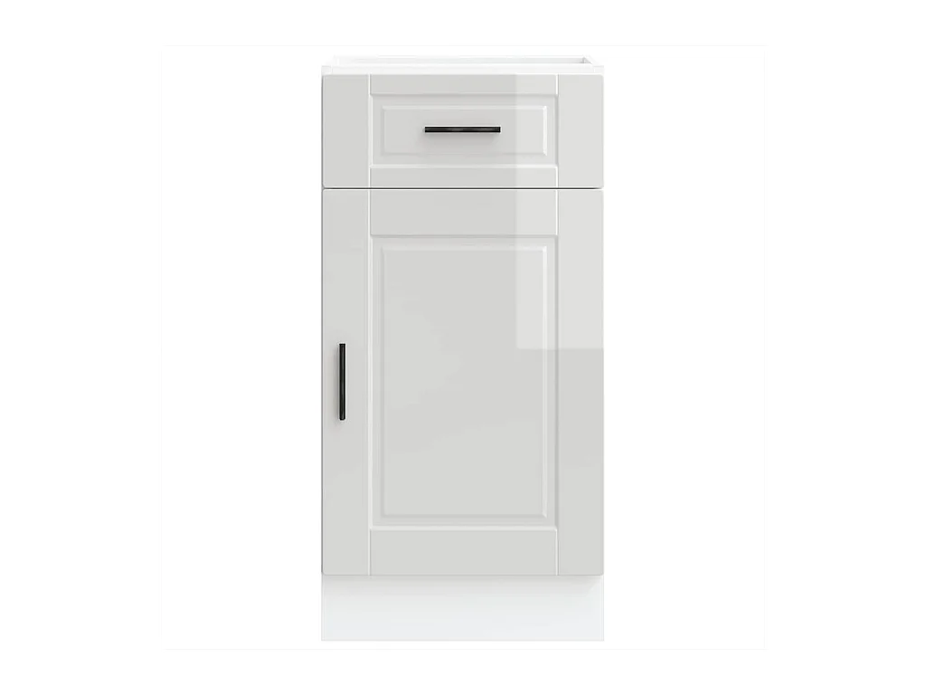 Armoire de cuisine blanc brillant bois ingénierie