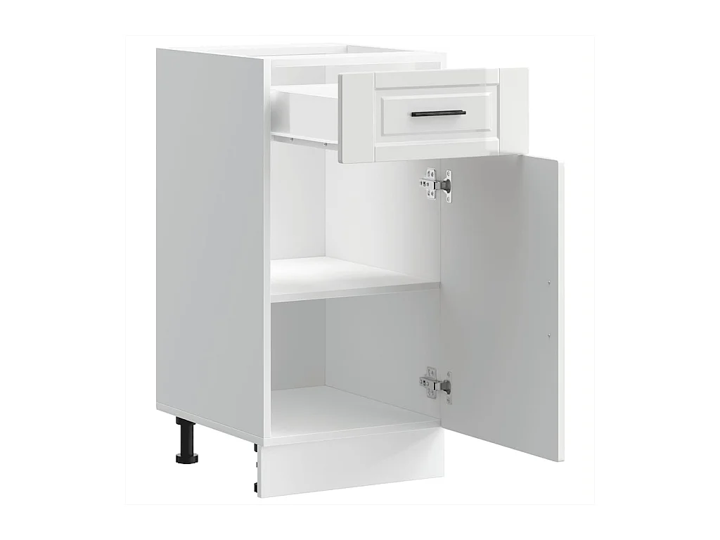 Armoire de cuisine blanc brillant bois ingénierie