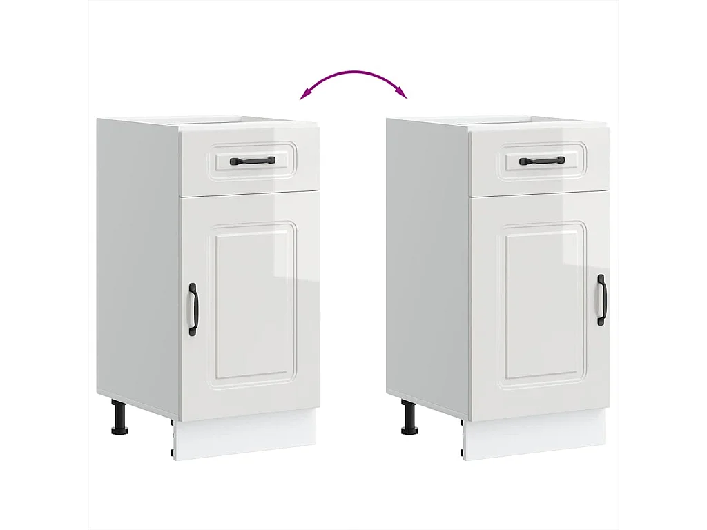 Mobile da cucina in legno ingegnerizzato bianco lucido