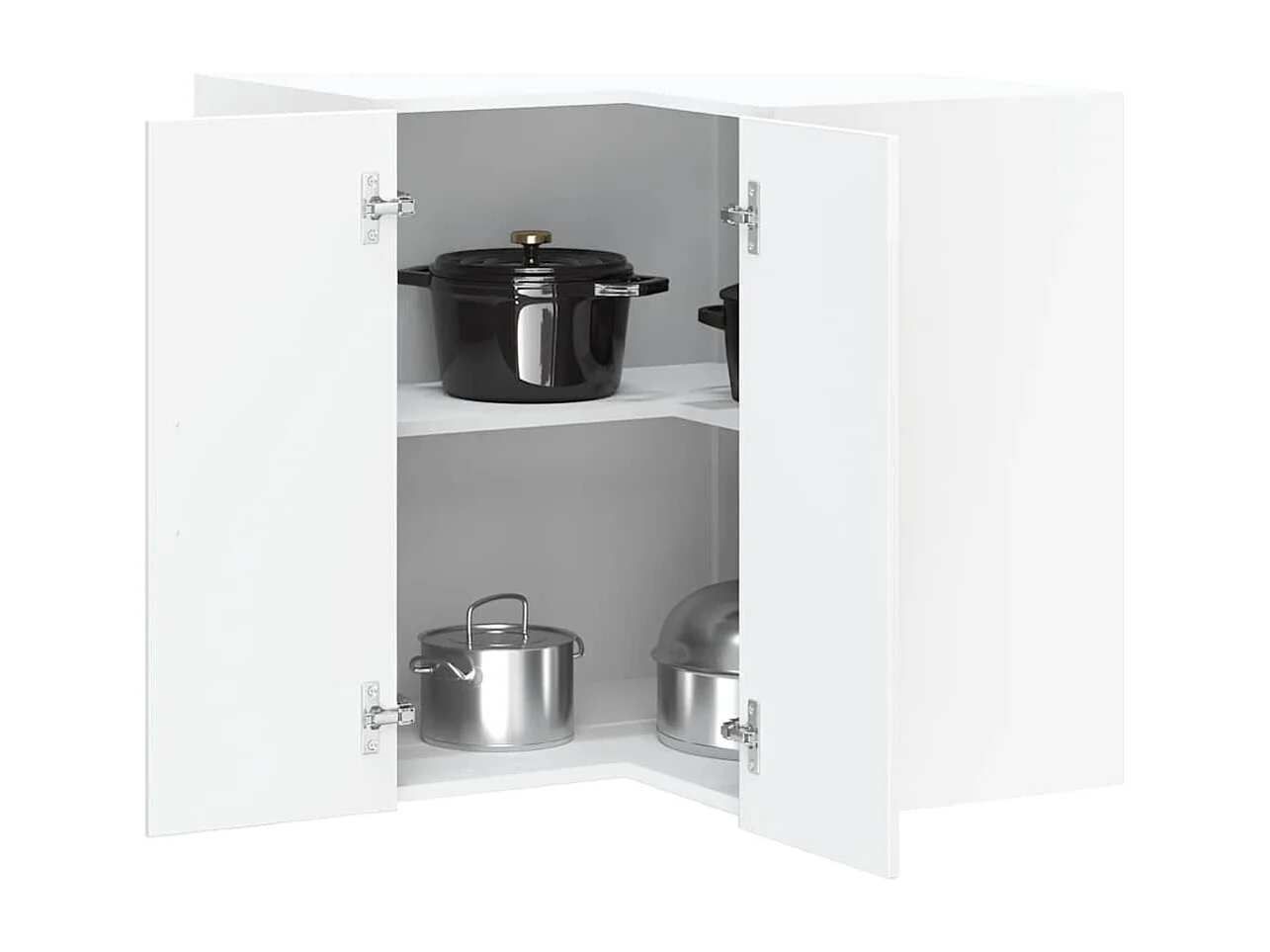 Armoire murale d'angle de cuisine blanc brillant