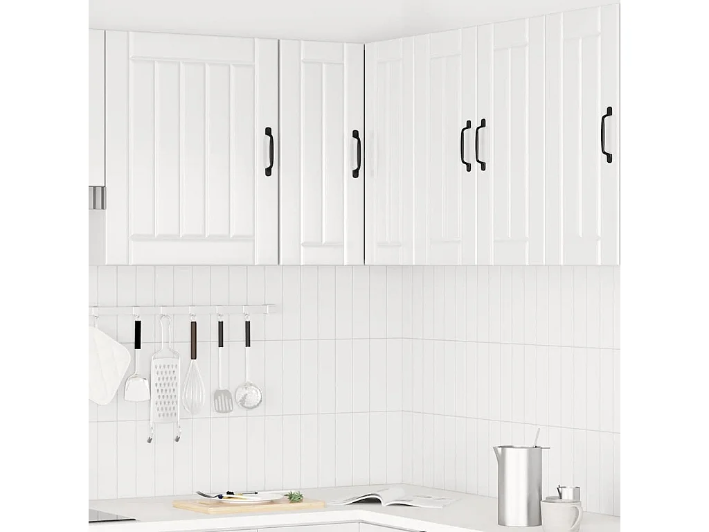 Armoire murale d'angle de cuisine blanc brillant