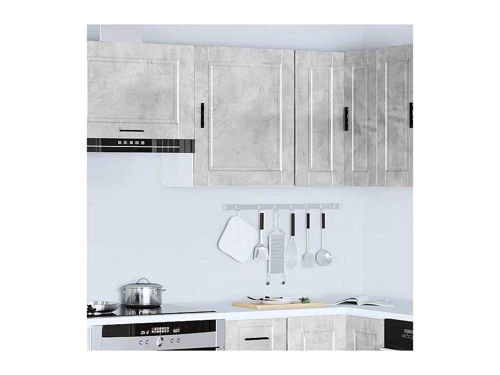 Mobile da cucina in legno ingegnerizzato grigio cemento Porto