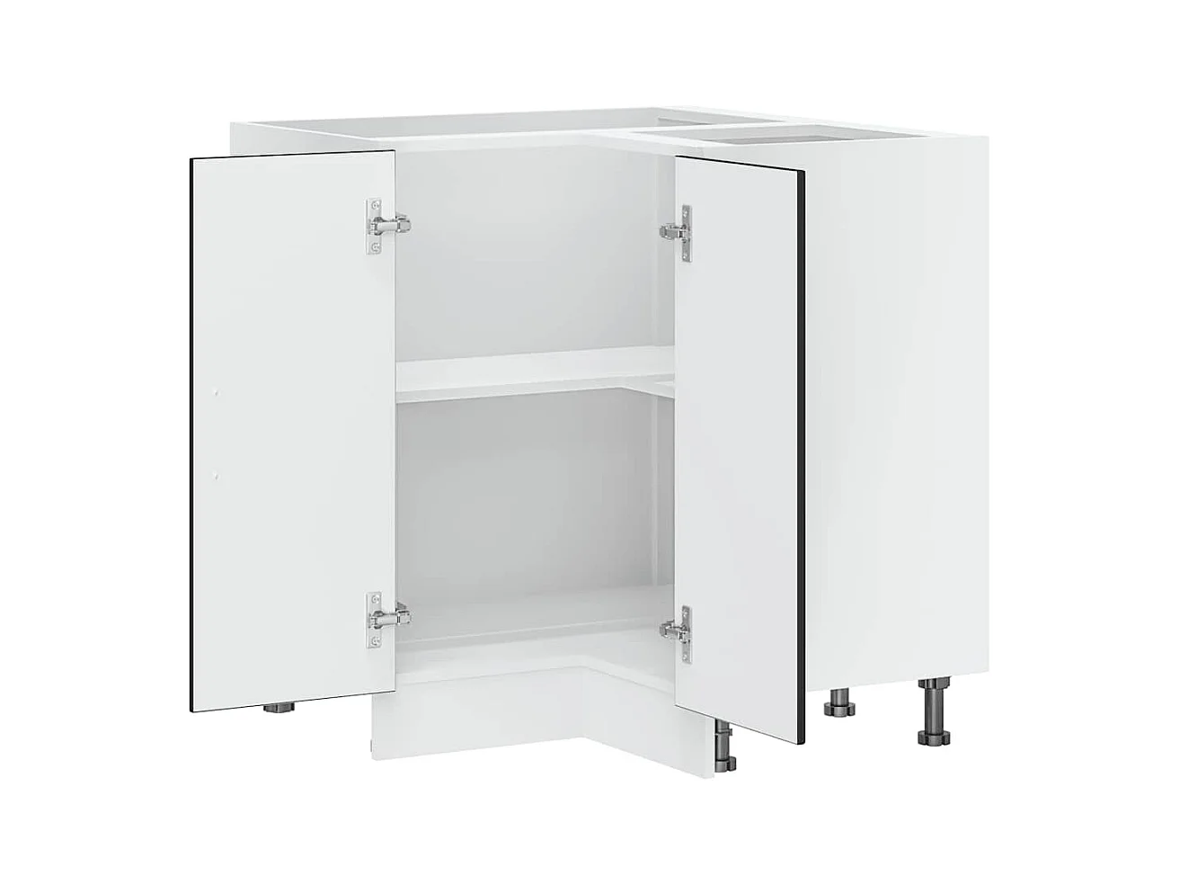 Mobile angolare da cucina in legno ingegnerizzato nero