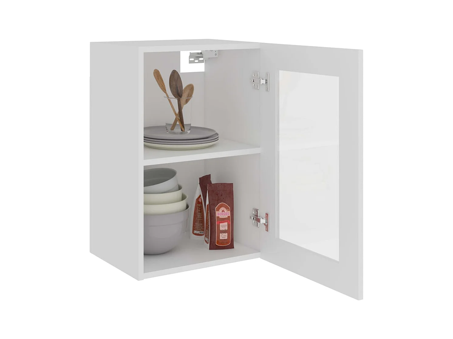 Witte Hangende Glazen Kast 40x31x60 cm