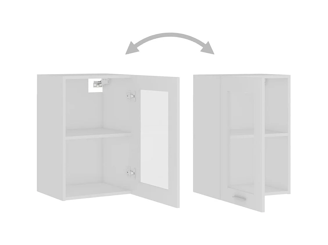 Witte Hangende Glazen Kast 40x31x60 cm