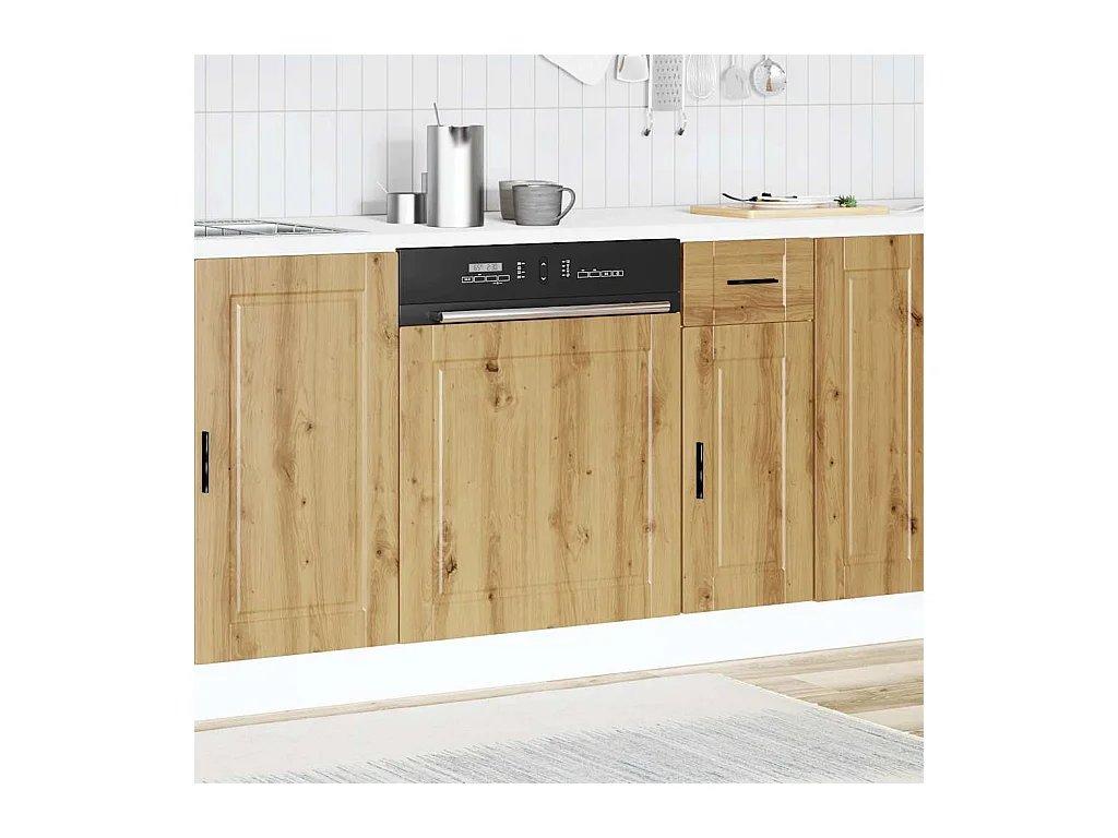 Pannello lavastoviglie in rovere artigianale 60x1,5x67 cm