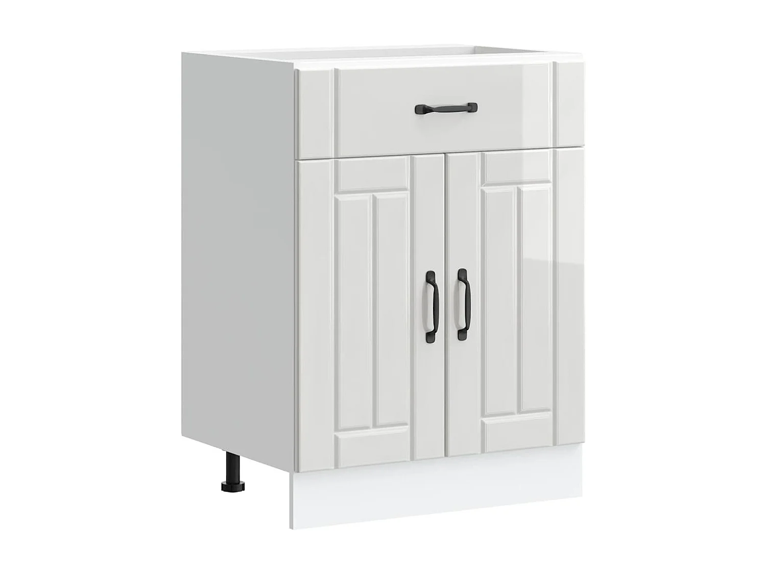 Armoire de cuisine blanc brillant bois ingénierie