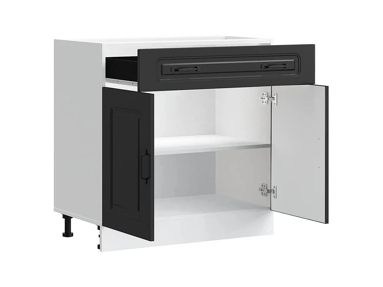 Mobile da cucina in legno ingegnerizzato nero