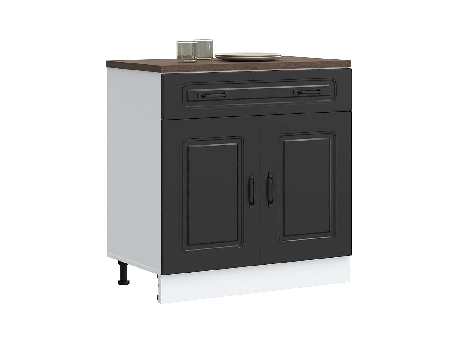 Armoire de cuisine noir bois d'ingénierie