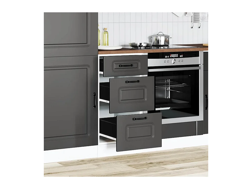 Mobile da cucina in legno ingegnerizzato nero