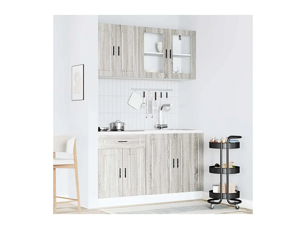 Ensemble d'armoires de cuisine 4 pcs bois d'ingénierie