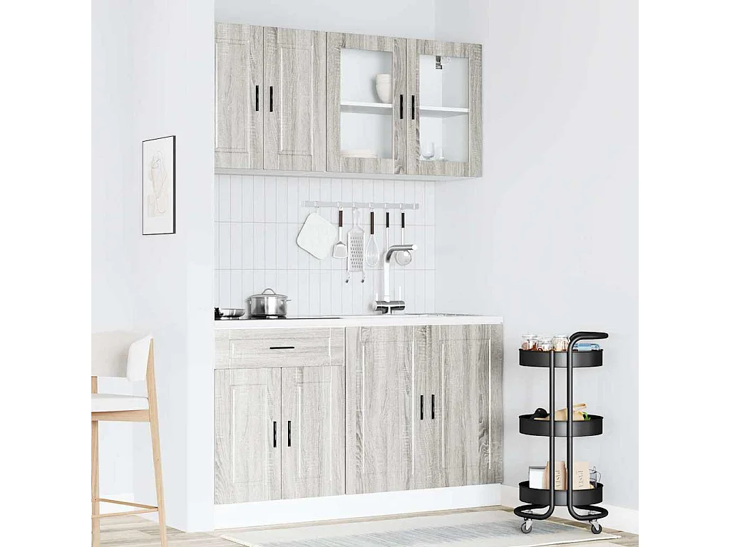 Ensemble d'armoires de cuisine 4 pcs bois d'ingénierie