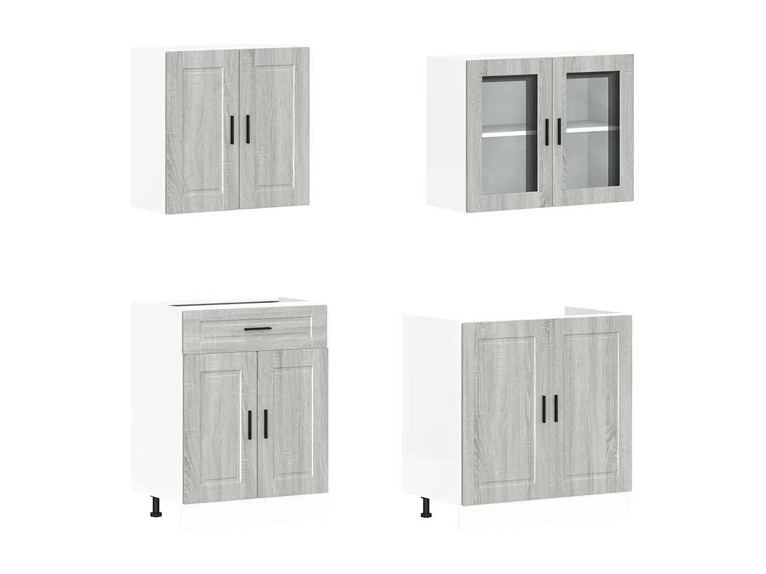 Ensemble d'armoires de cuisine 4 pcs bois d'ingénierie