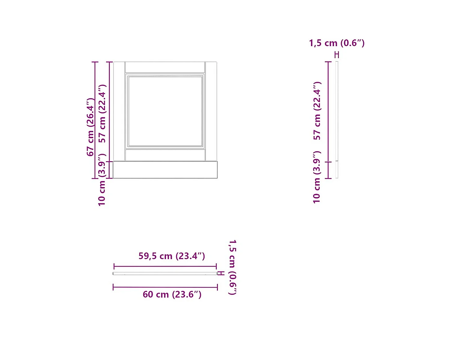 Pannello lavastoviglie rovere sonoma 60x1,5x67 cm