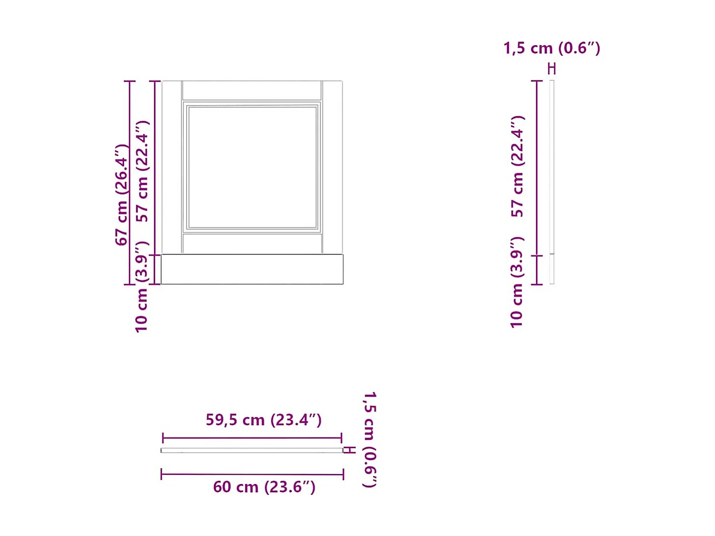 vaatwasserpaneel sonoma eiken 60x1,5x67 cm