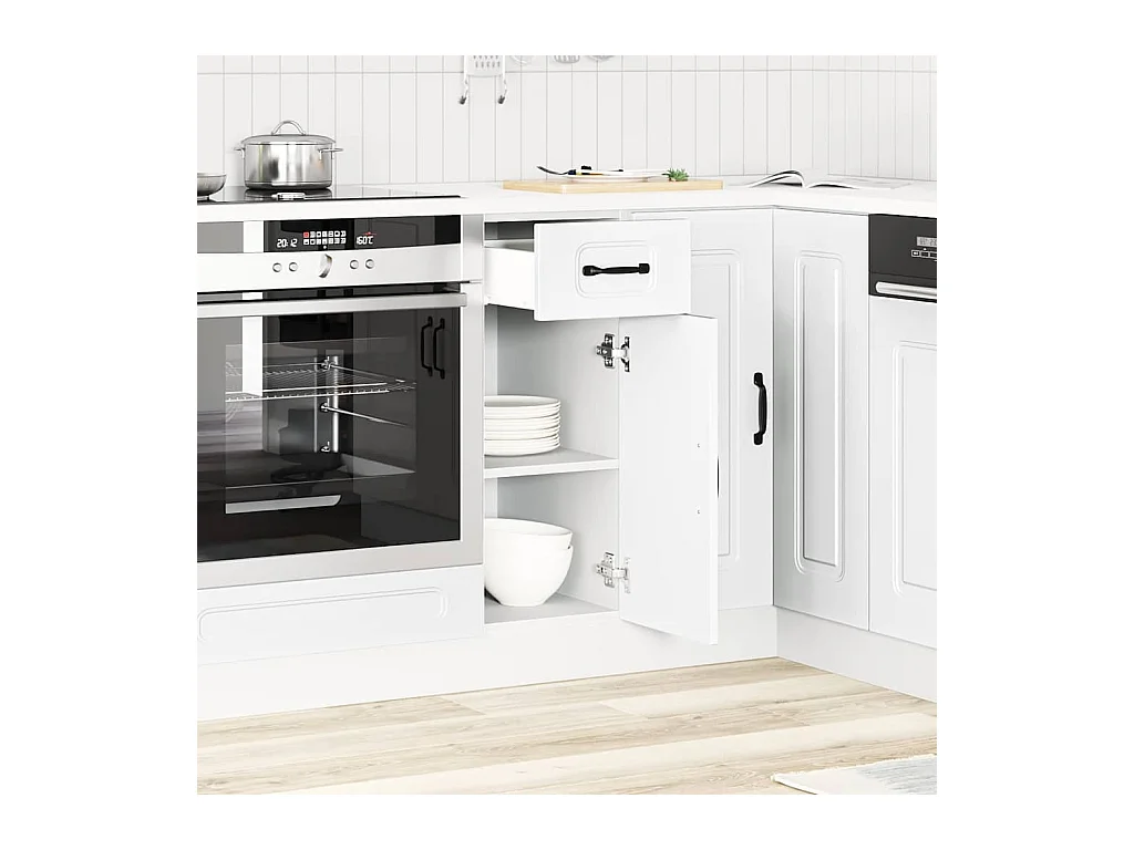 Armoire de cuisine blanc bois d'ingénierie