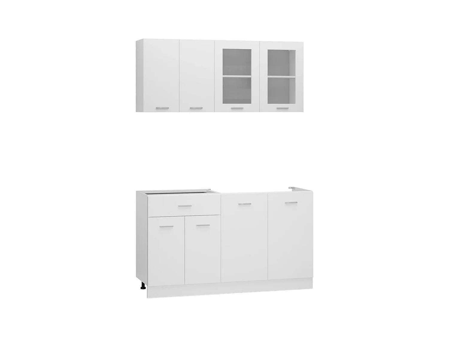 Ensemble de meubles de cuisine 4 pcs Blanc Bois d'ingénierie