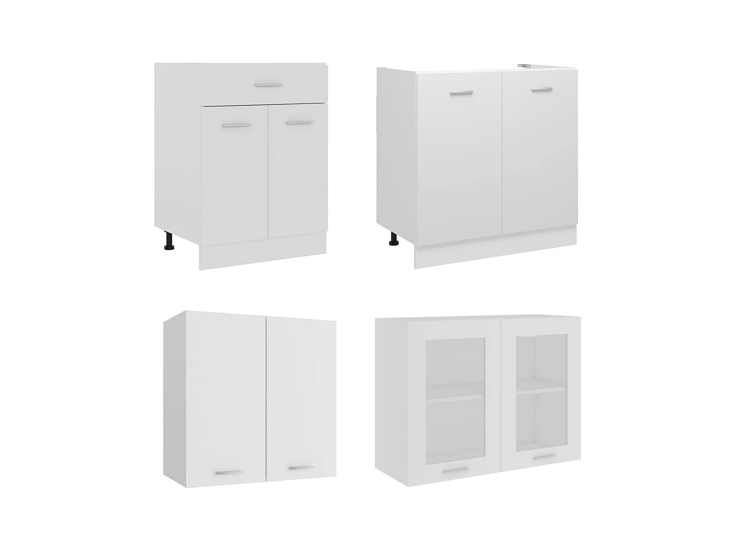 Ensemble de meubles de cuisine 4 pcs Blanc Bois d'ingénierie