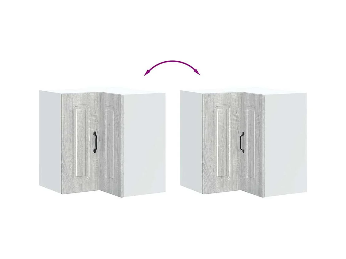Armoire murale d'angle de cuisine sonoma gris