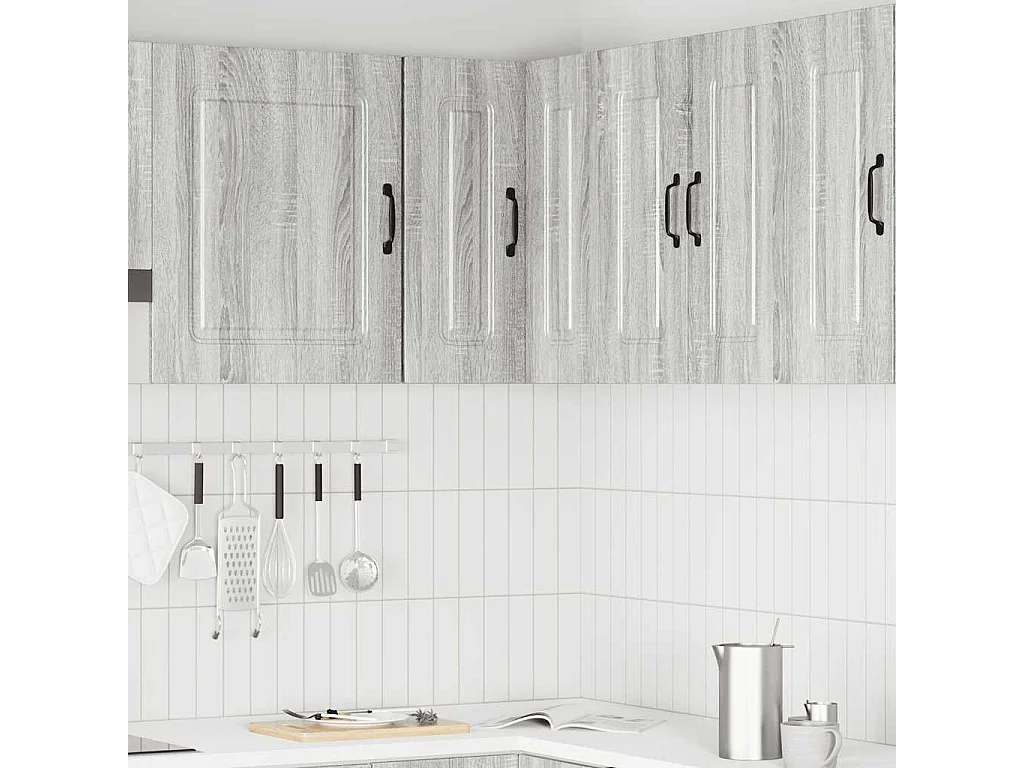 Armoire murale d'angle de cuisine sonoma gris