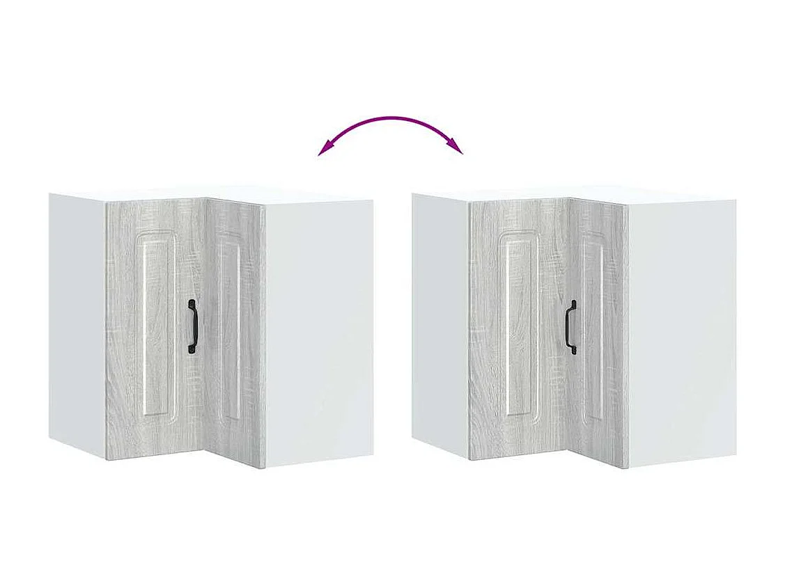 Armoire murale d'angle de cuisine sonoma gris