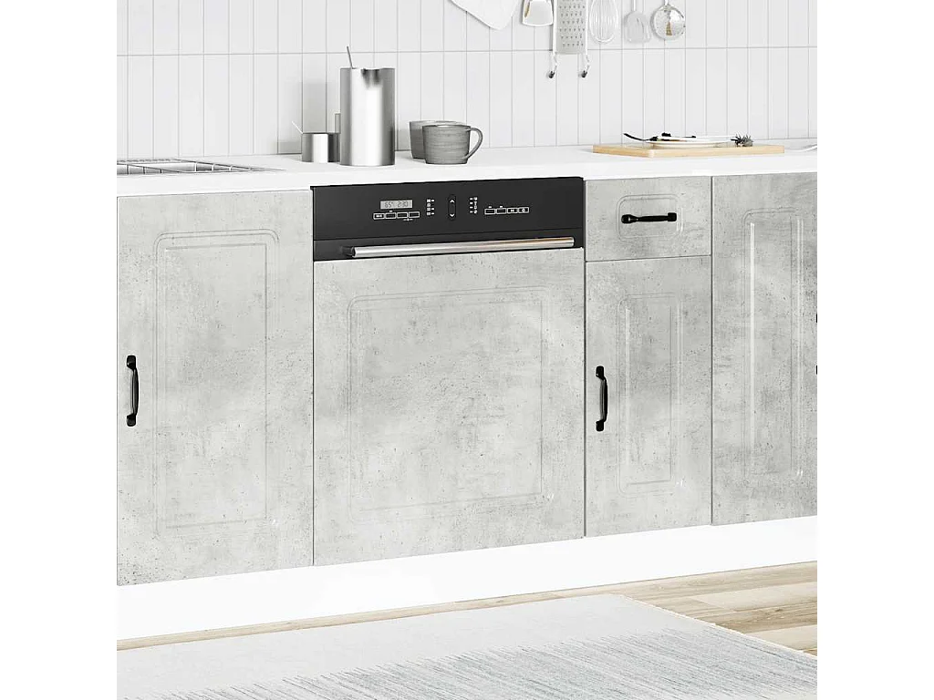 Panneau de lave-vaisselle gris béton 60x1,5x67 cm
