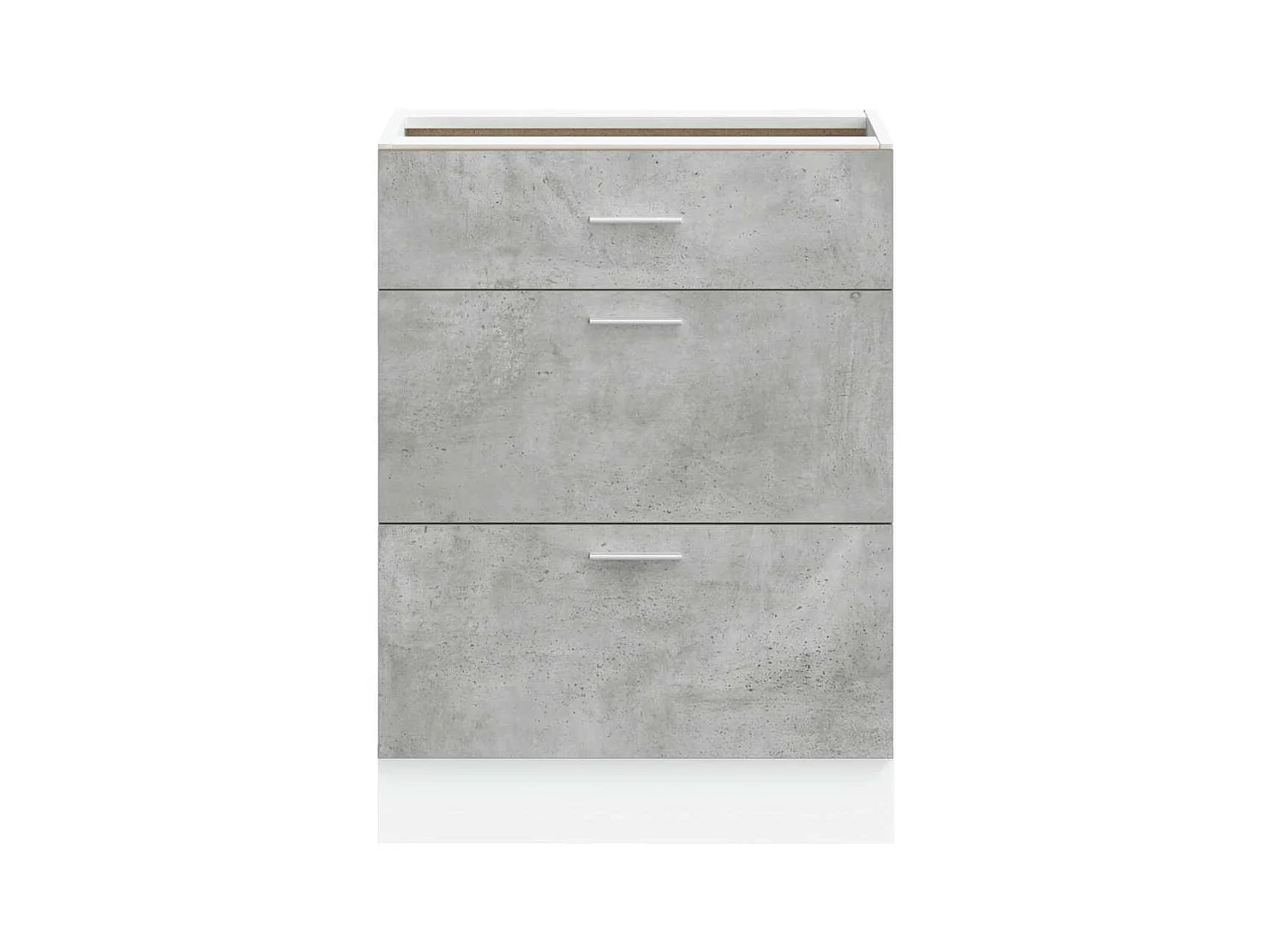 Armoire de cuisine gris béton bois d'ingénierie